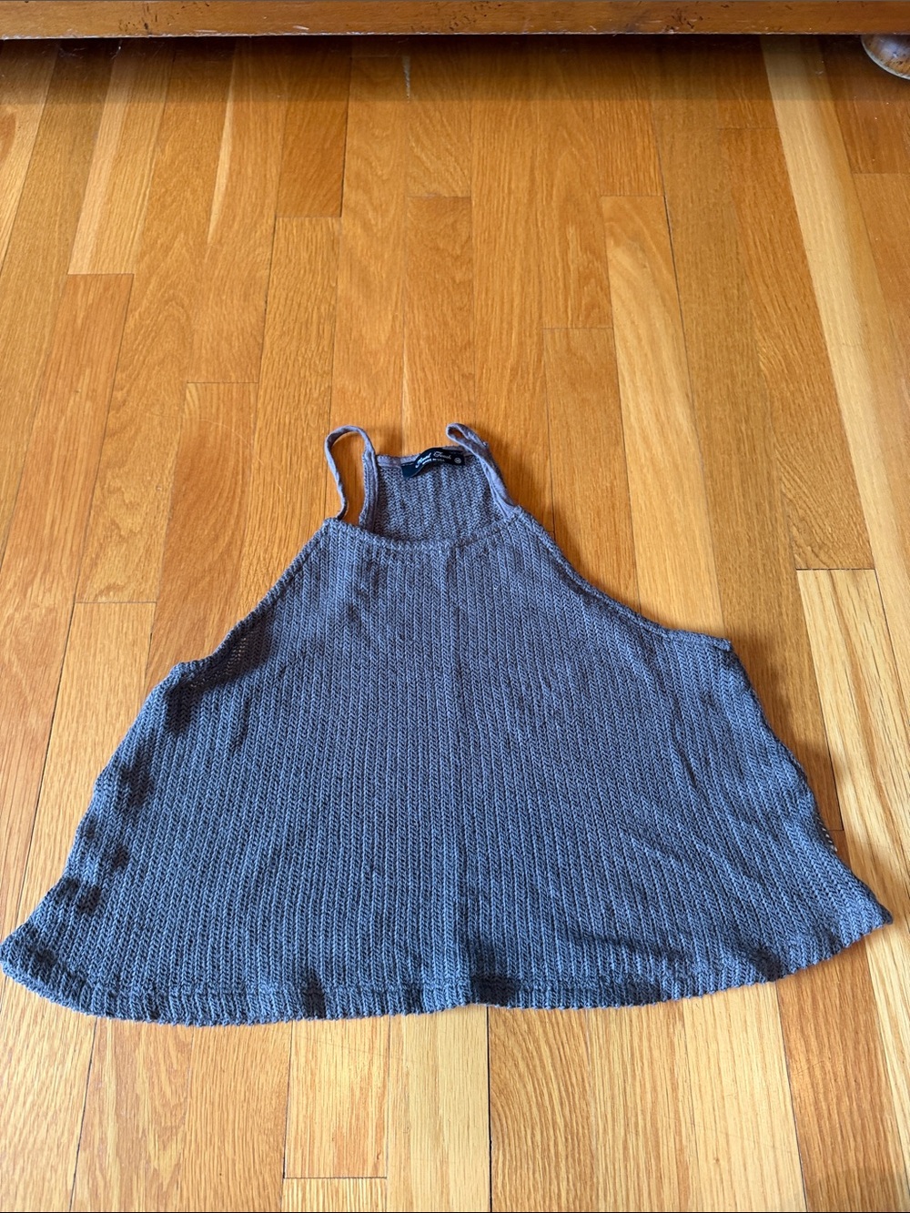 Final Touch Gray Knit Racerback Tank Top